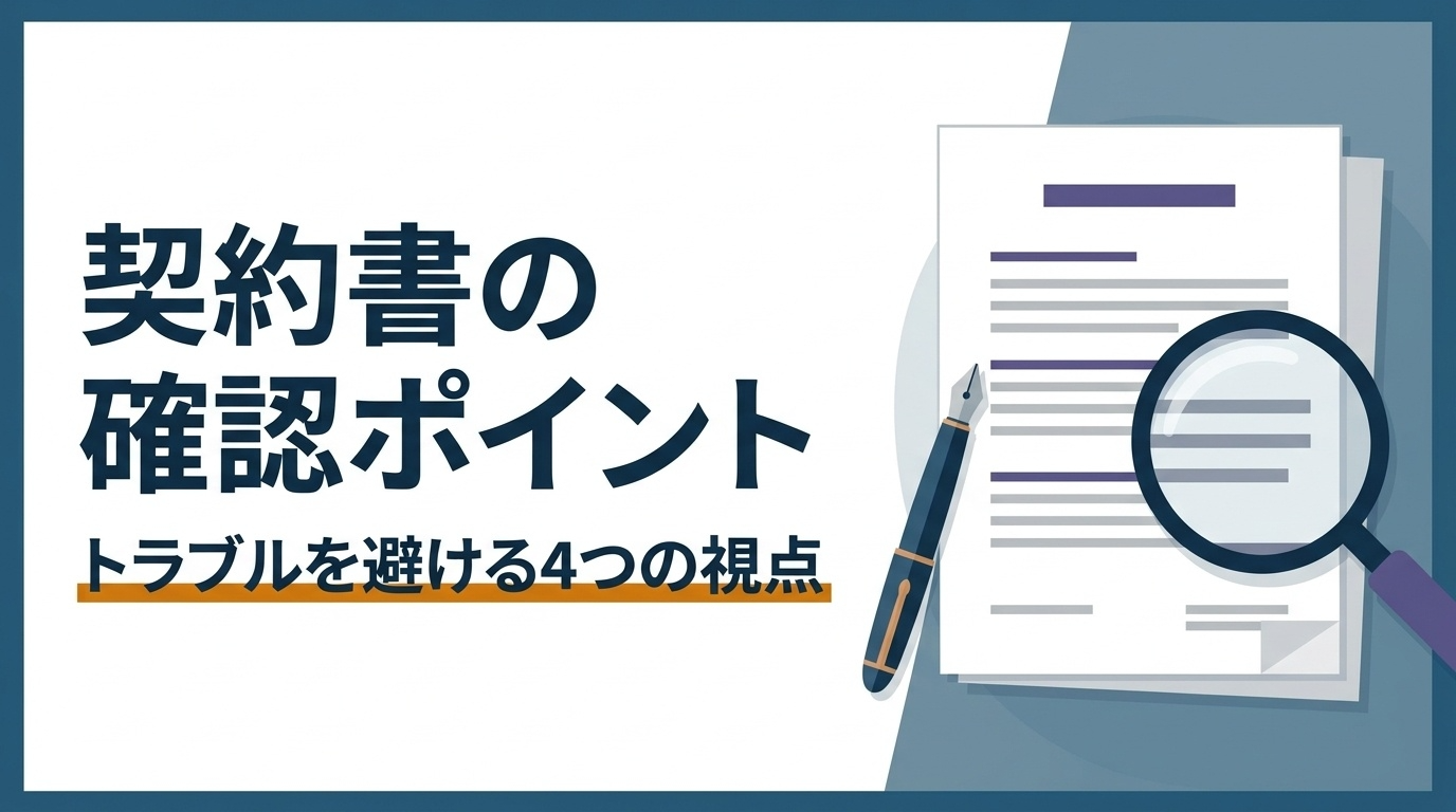 契約書を結ぶ前に確認すべき4つのポイントとトラブル回避法